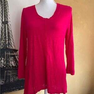 Cable & Gauge Pink Relaxed Tunic with Long Sleeves